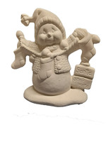 Creative Kreations Ceramics and Gifts Santa Stops Here Snowman 7" Ceramic Bisque, Ready to Paint