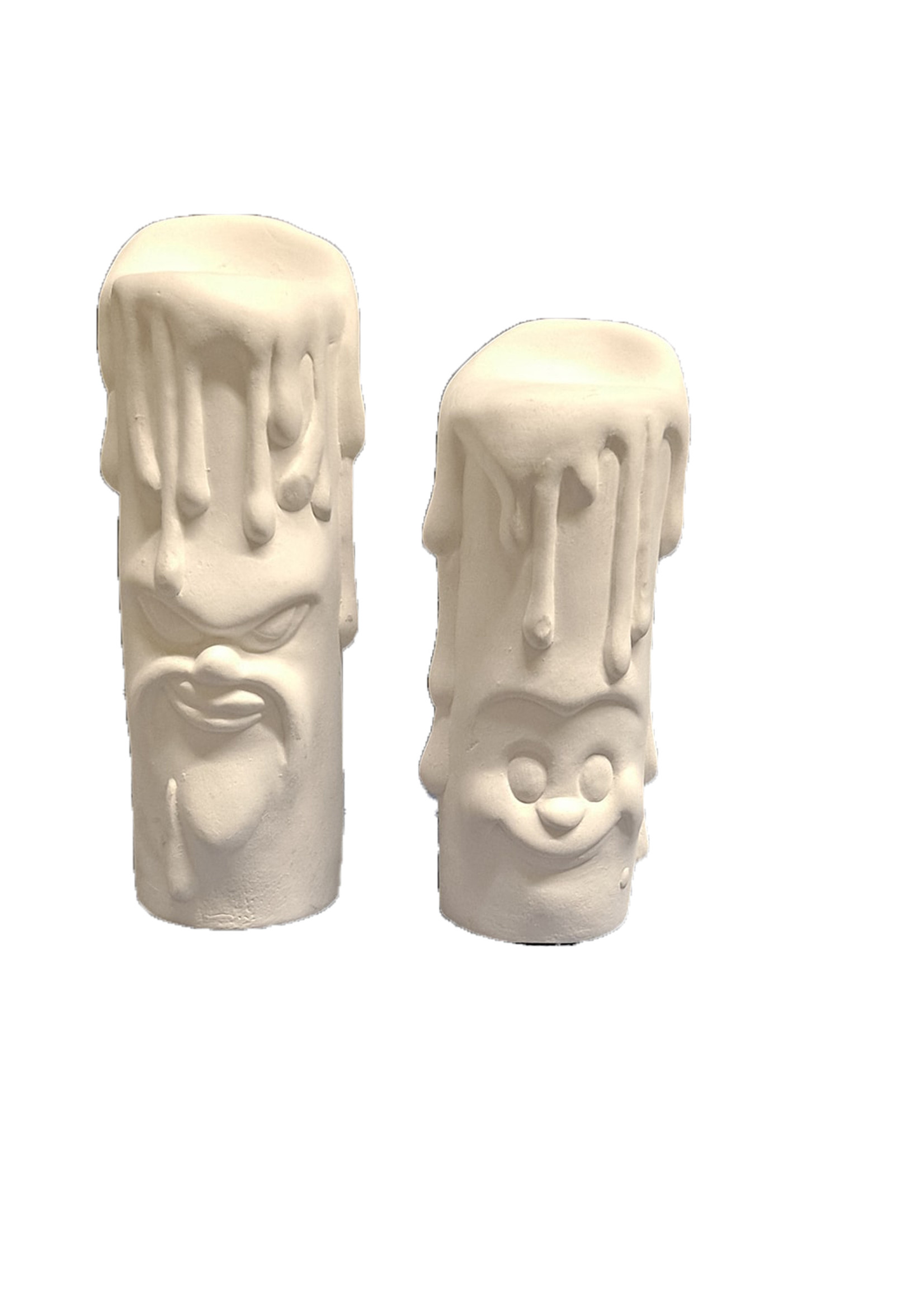 Creative Kreations Ceramics and Gifts Small Dripper Candles 6" Ceramic Bisque, Ready to Paint