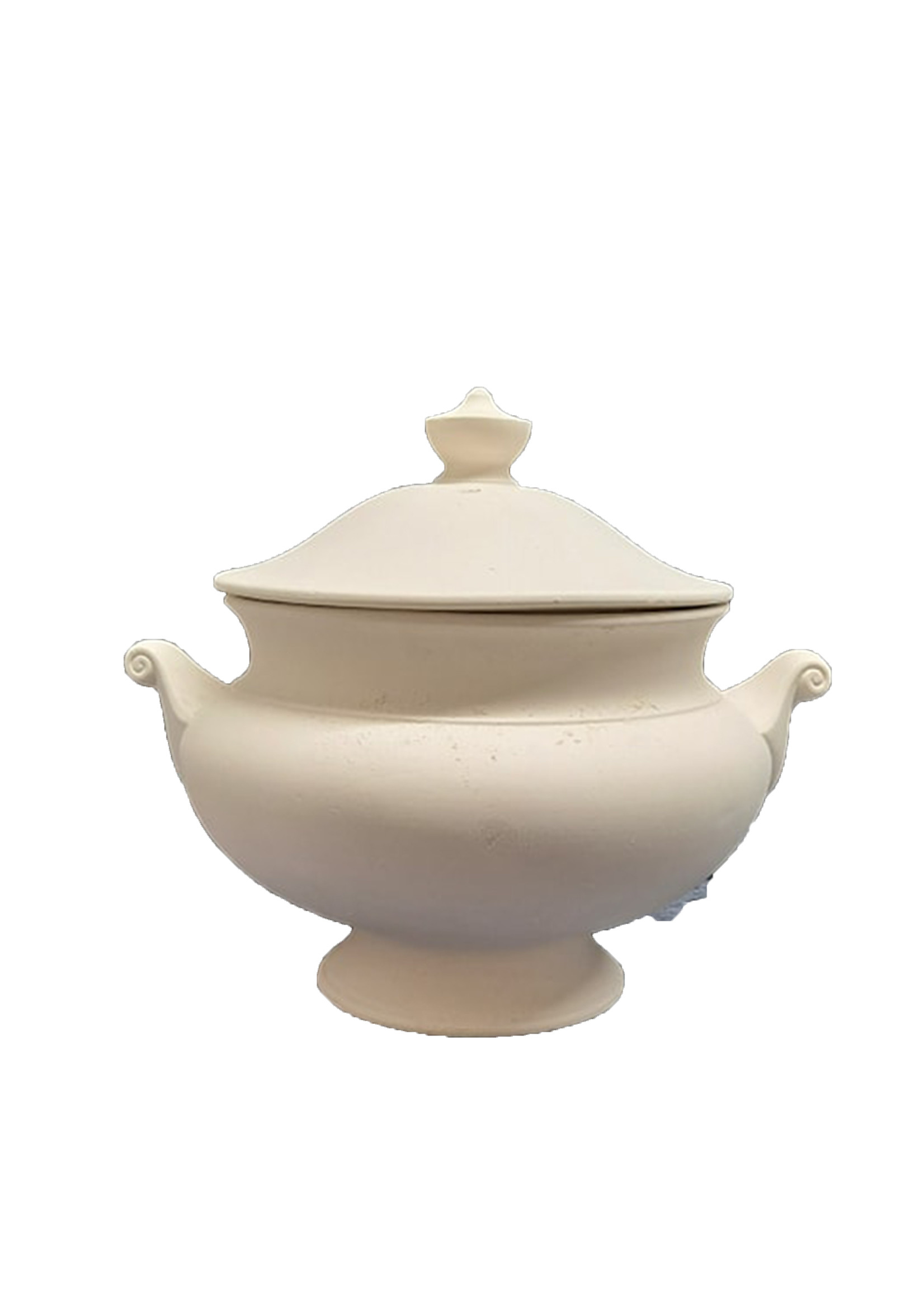 Creative Kreations Ceramics and Gifts Tureen Dish Glazed Inside Ceramic Bisque, Ready to Paint