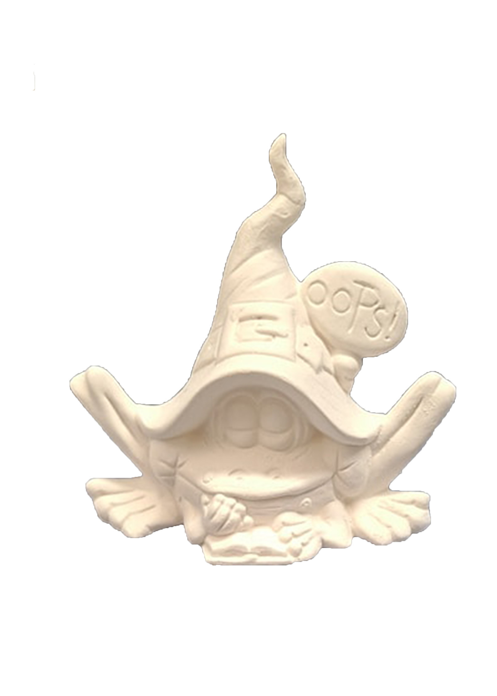 Creative Kreations Ceramics and Gifts Witch Frog OOPs 6" Ceramic Bisque, Ready to Paint