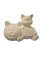 Creative Kreations Ceramics and Gifts Happy Halloween Kitty  5" x 8" Ceramic Bisque, Ready to Paint