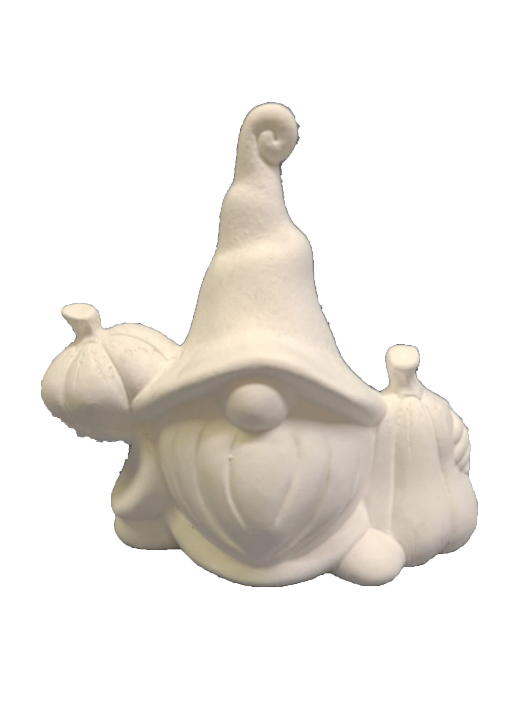 Creative Kreations Ceramics and Gifts Gnomes with pumpkins 4" and 5" set of 2  Ceramic Bisque, Ready to Paint
