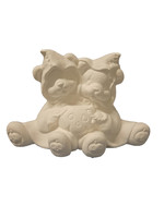 Creative Kreations Ceramics and Gifts Ghost Bear Cuddle 7" x 10" Ceramic Bisque, Ready to Paint