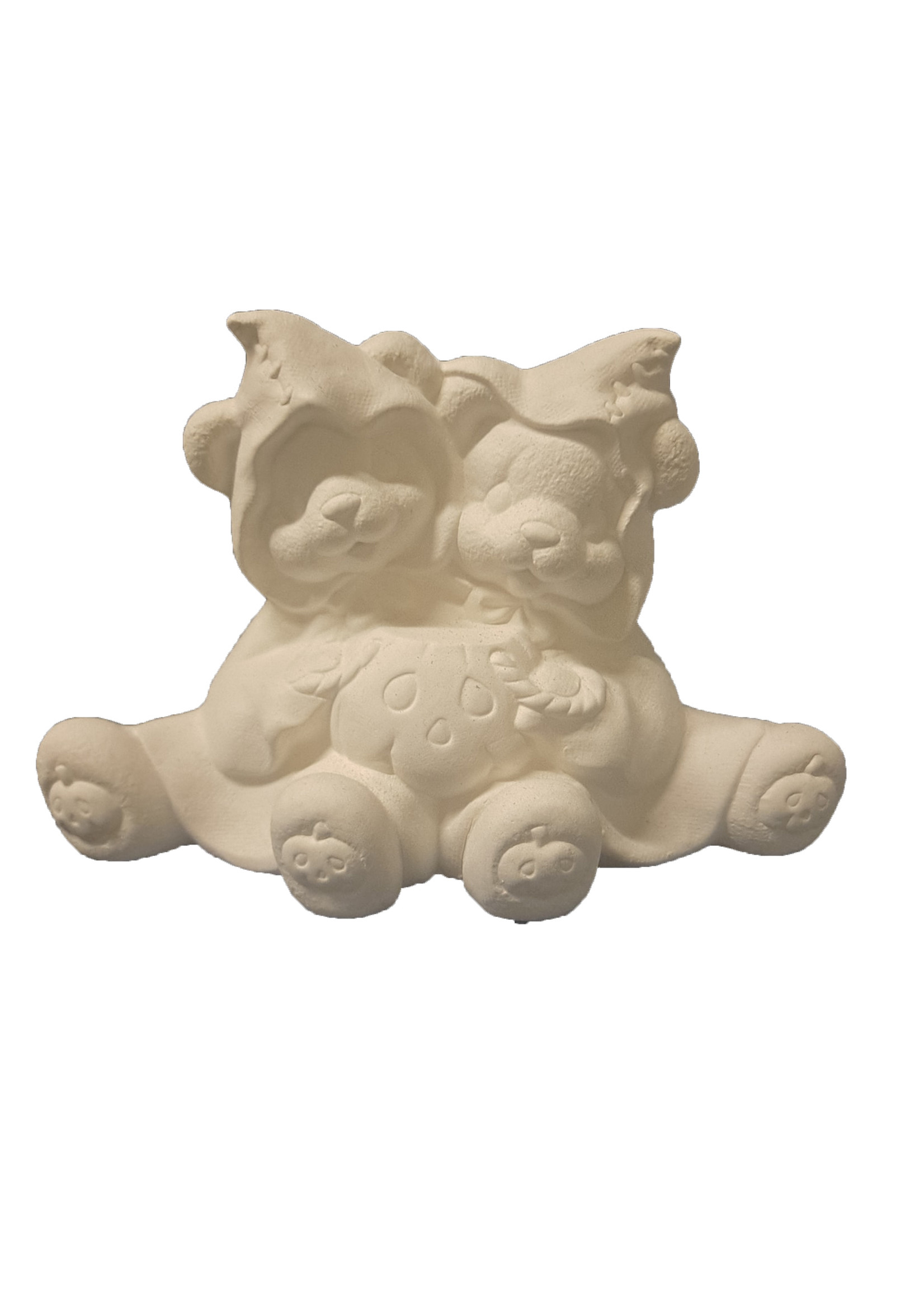 Creative Kreations Ceramics and Gifts Ghost Bear Cuddle 7" x 10" Ceramic Bisque, Ready to Paint
