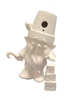 Creative Kreations Ceramics and Gifts Cracked Pot Christmas Gnome with Gifts 9" Ceramic Bisque, Ready to Paint