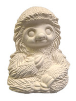 Creative Kreations Ceramics and Gifts Little Loki Sitting Sloth 6..75" ceramic bisque