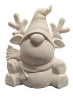 Creative Kreations Ceramics and Gifts Rudy Reindeer Gnome 10" Ceramic Bisque, Ready to Paint