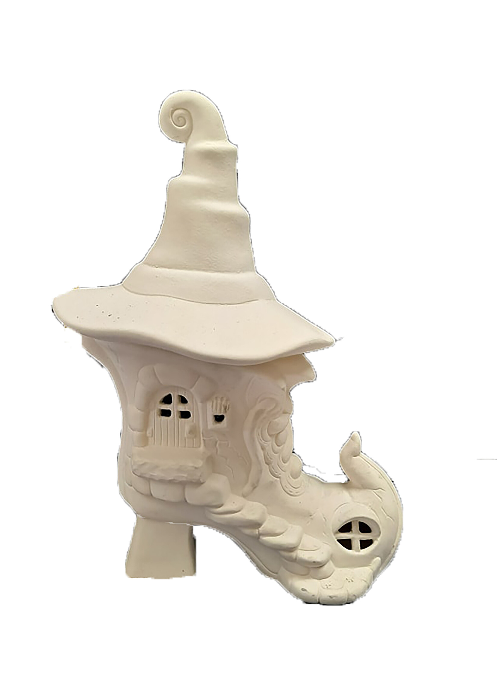 Creative Kreations Ceramics and Gifts Witchstone Cottage Fairy House 14" x 10" Ceramic Bisque Ready to paint