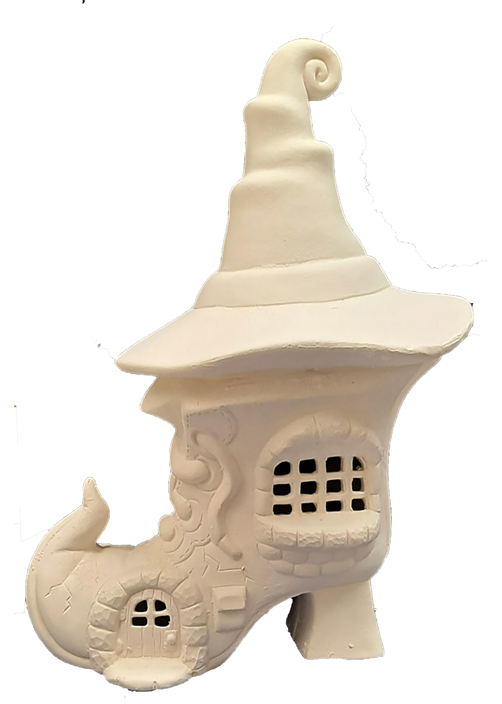 Creative Kreations Ceramics and Gifts Witchstone Cottage Fairy House 14" x 10" Ceramic Bisque Ready to paint