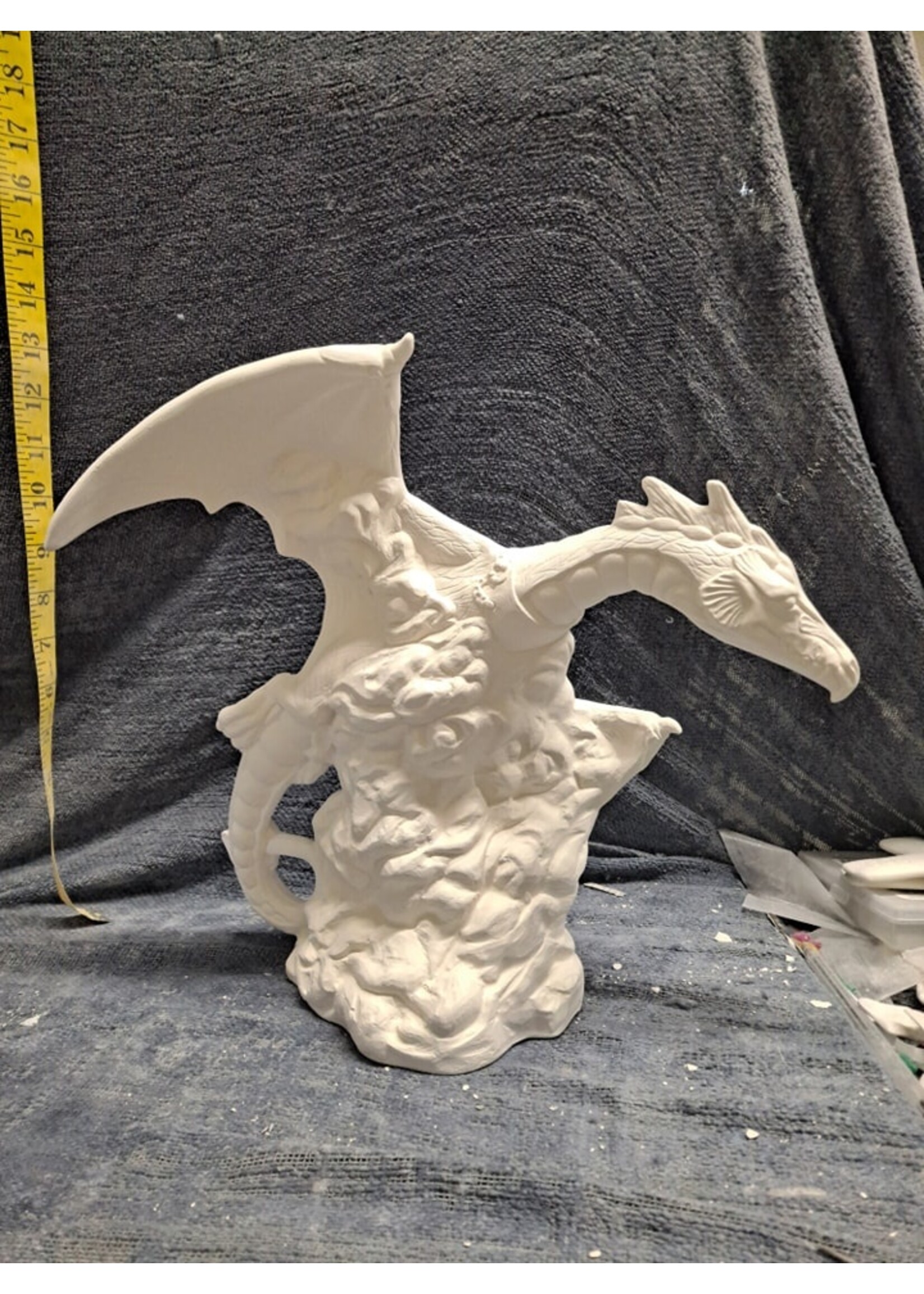 Creative Kreations Ceramics and Gifts Surveying the Kingdom Dragon 13" Ceramic Bisque, ready to paint