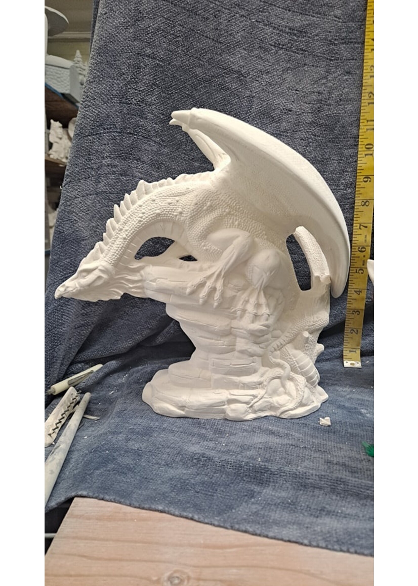 Creative Kreations Ceramics and Gifts Earth Dragon 11" Ceramic Bisque Ready to Paint