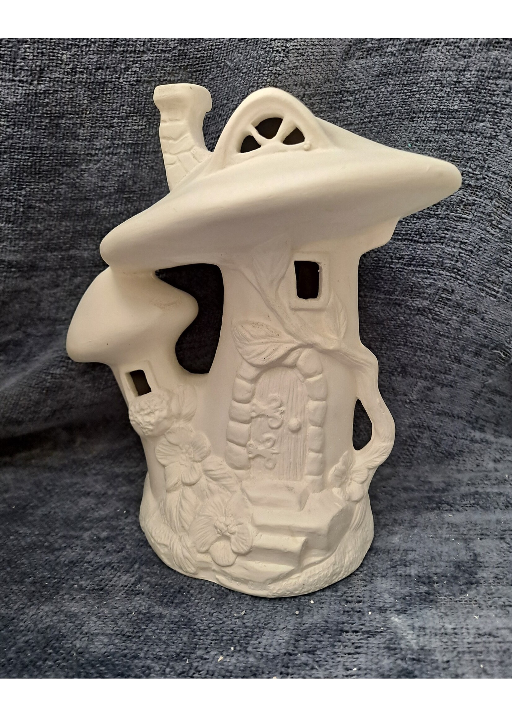 Creative Kreations Ceramics and Gifts Mushroom Fairy House 9" Ceramic Bisque Ready to Paint