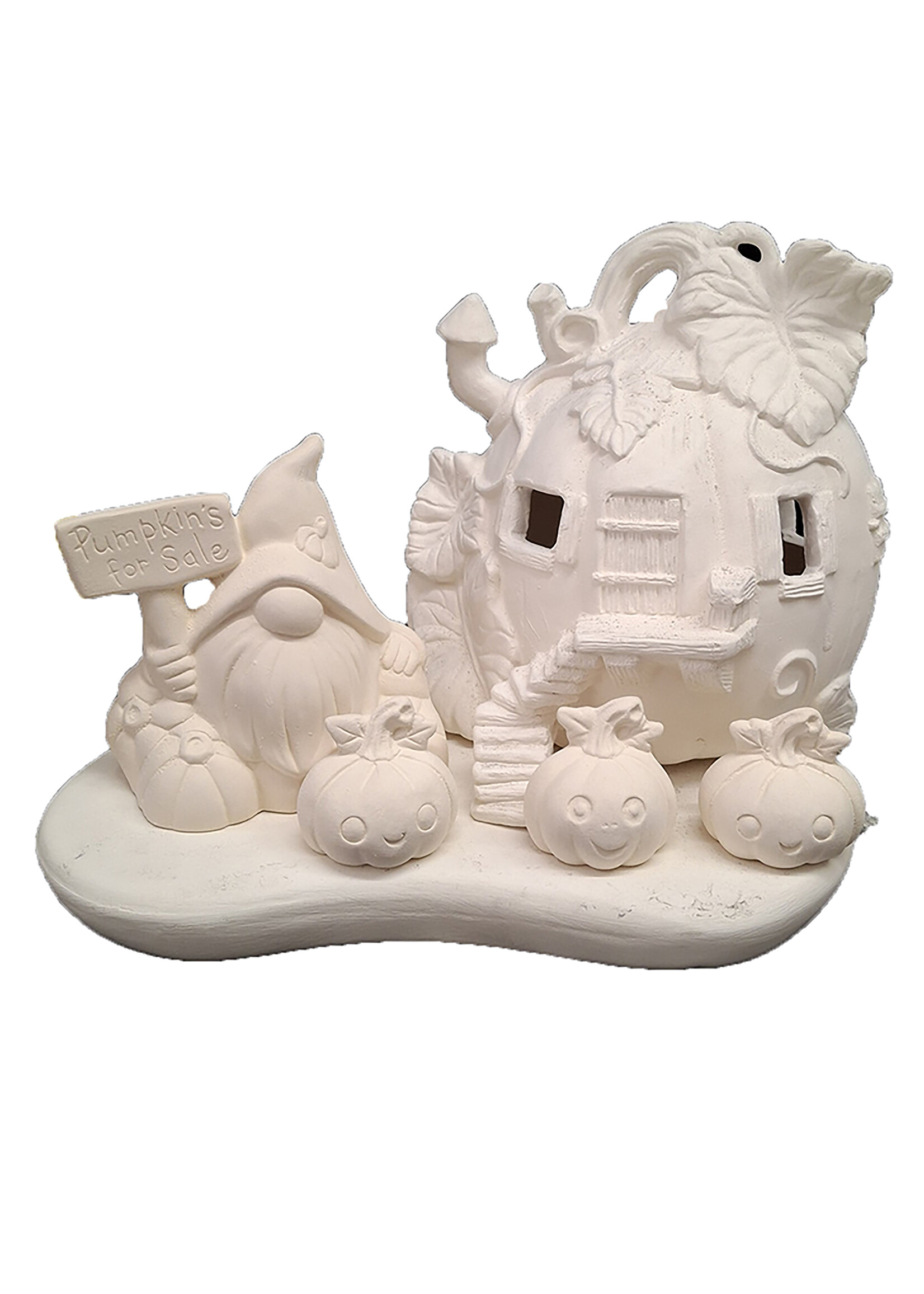 Creative Kreations Ceramics and Gifts Pumpkin For Sale  6 piece Scene  ready to paint ceramic bisque