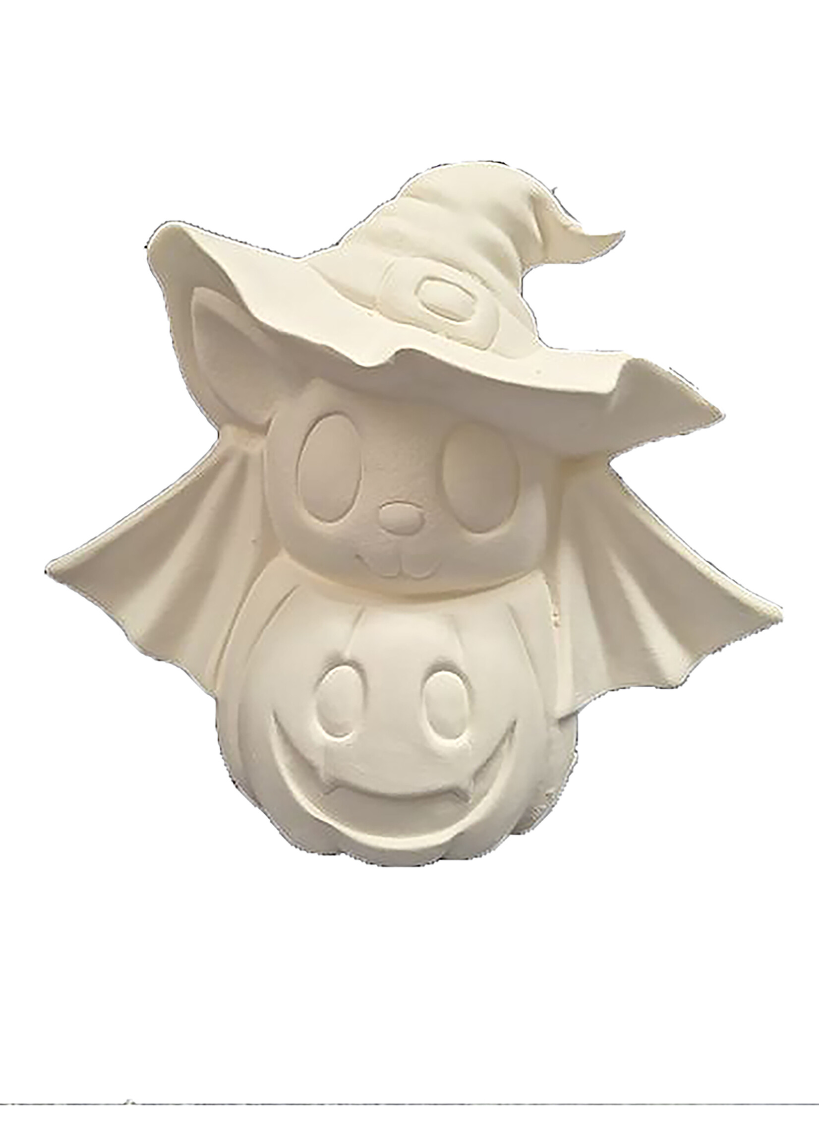 Creative Kreations Ceramics and Gifts Bat Crazy Ozzee in Pumpkin 8.5" Ceramic Bisque, ready to paint
