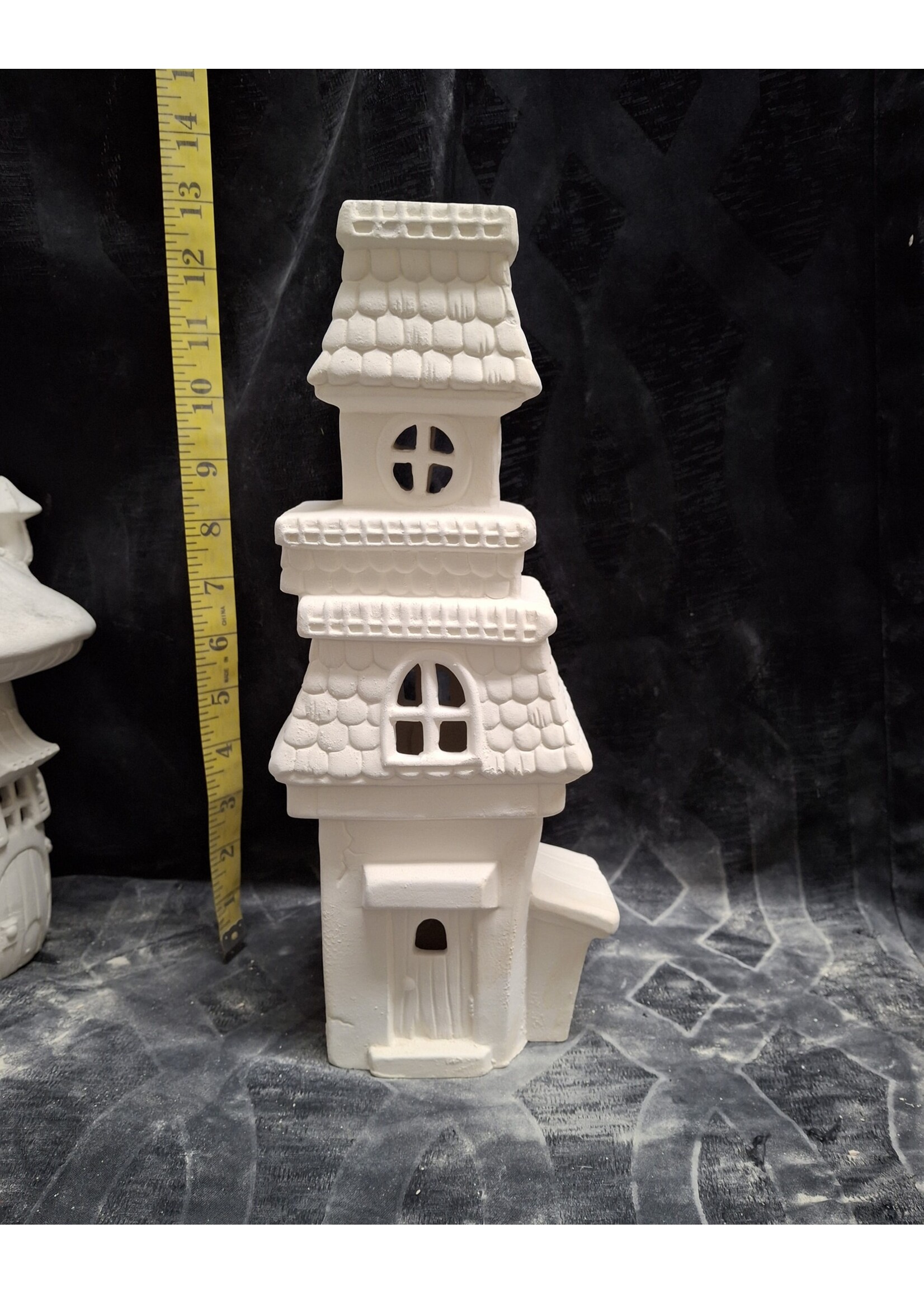 Creative Kreations Ceramics and Gifts Haunted Mansion 13" Ceramic Bisque, Ready to Paint
