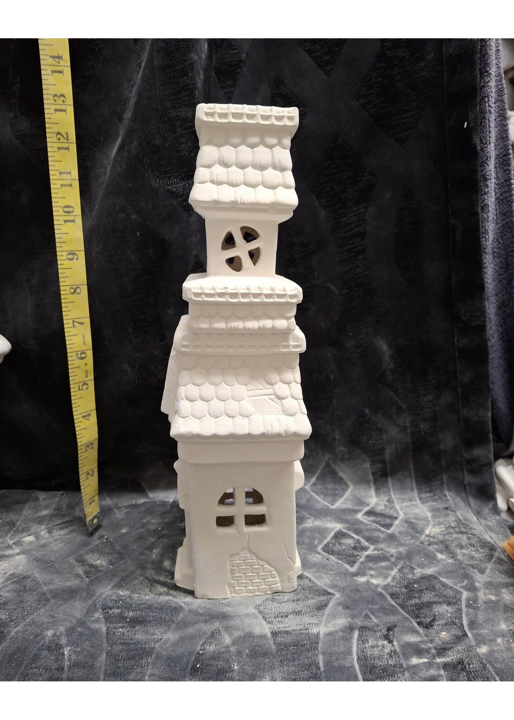 Creative Kreations Ceramics and Gifts Haunted Mansion 13" Ceramic Bisque, Ready to Paint