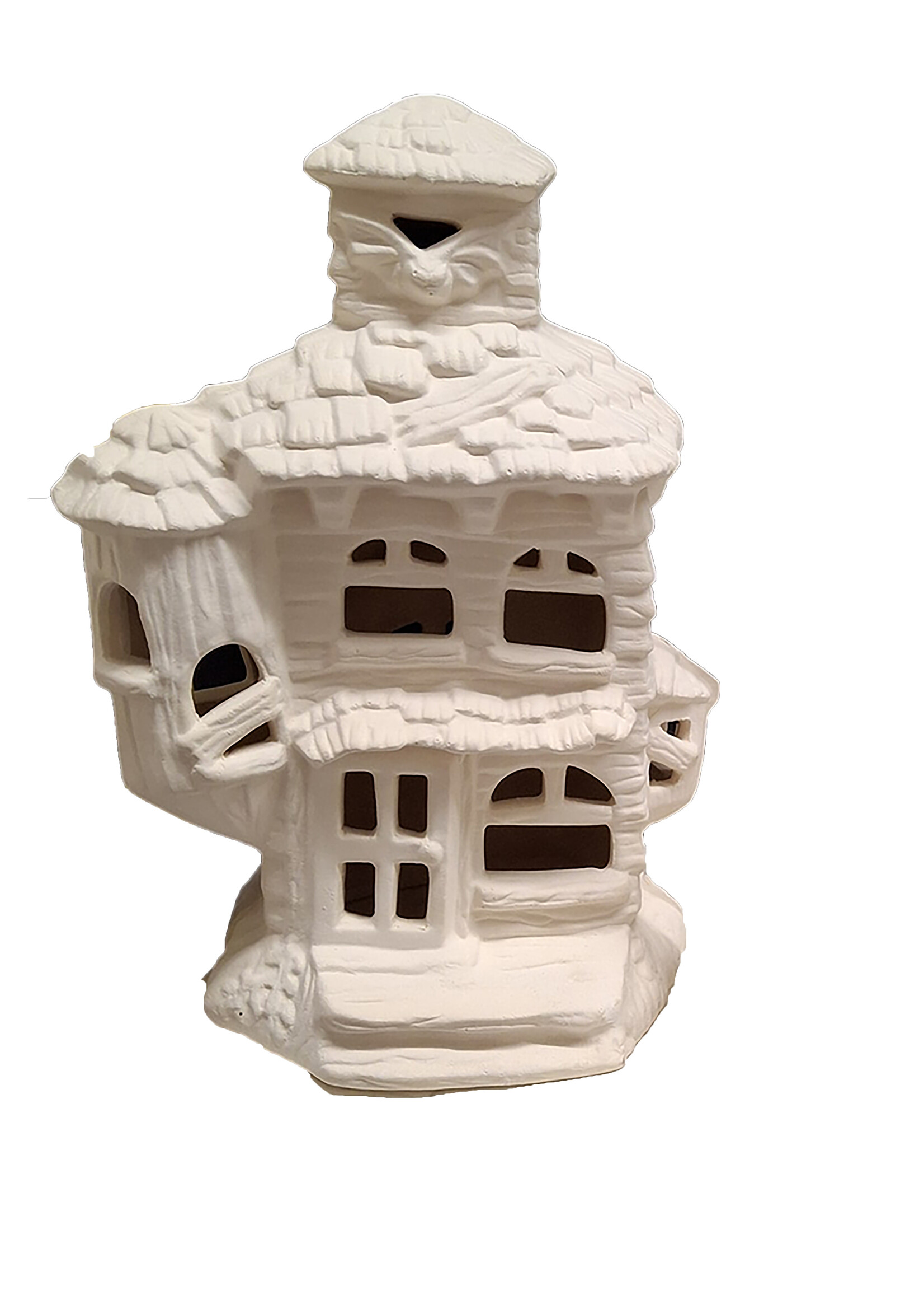 Creative Kreations Ceramics and Gifts Haunted House DH 9" Ceramic Bisque, Ready to Paint