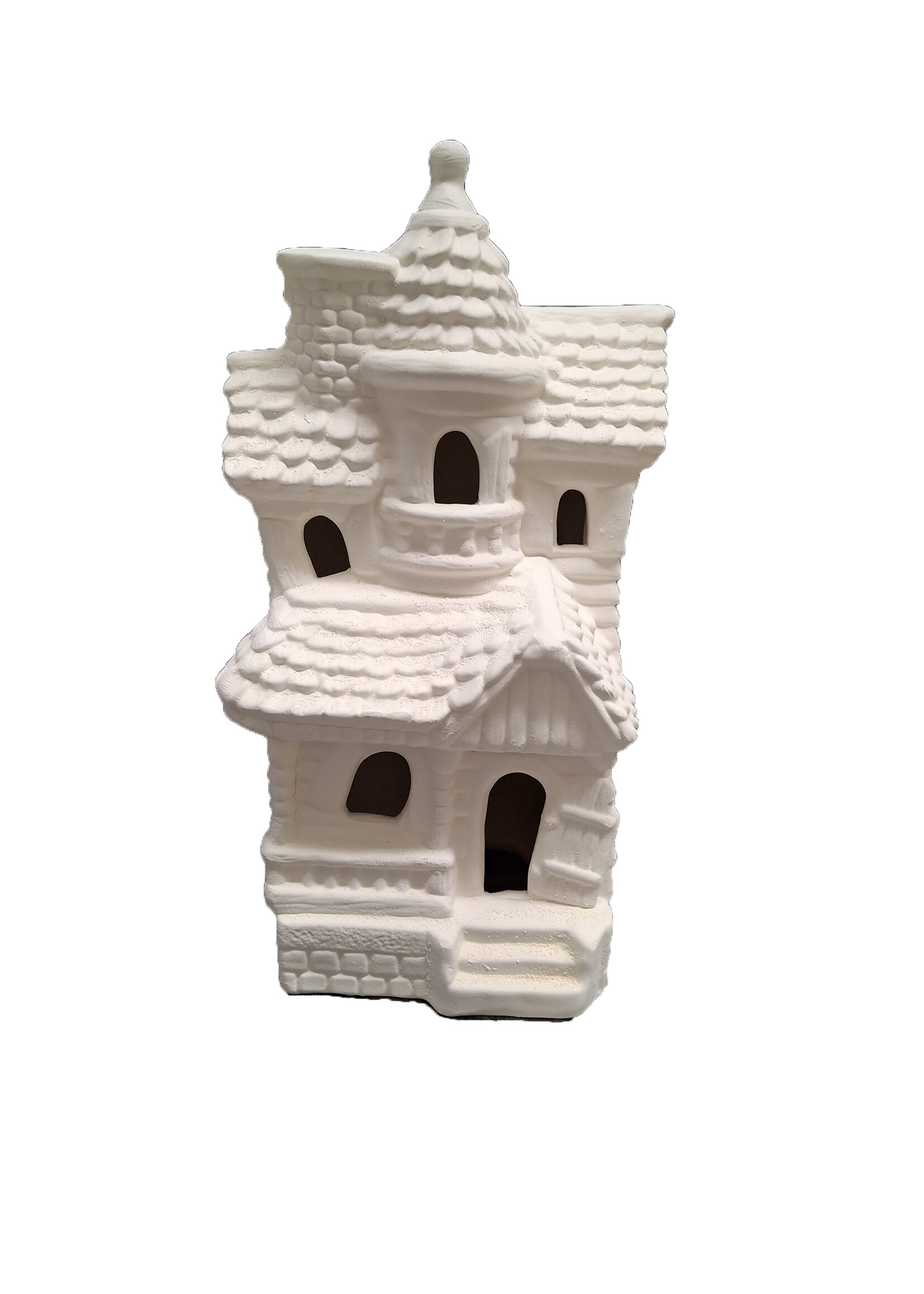 Creative Kreations Ceramics and Gifts Haunted House 10" Ceramic Bisque Ready to Paint