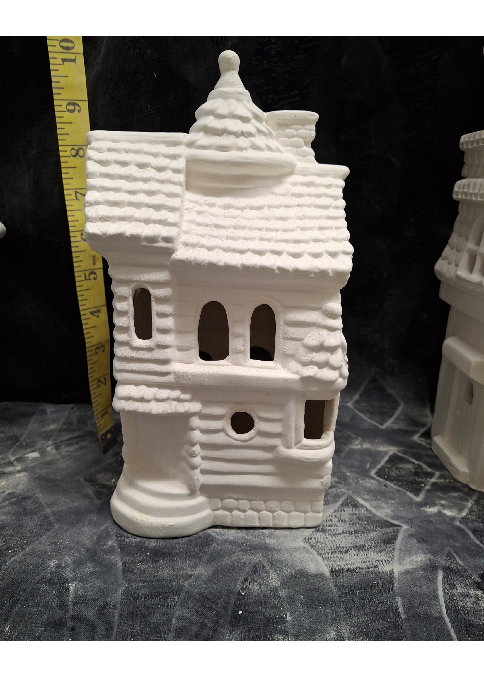 Creative Kreations Ceramics and Gifts Haunted House 10" Ceramic Bisque Ready to Paint