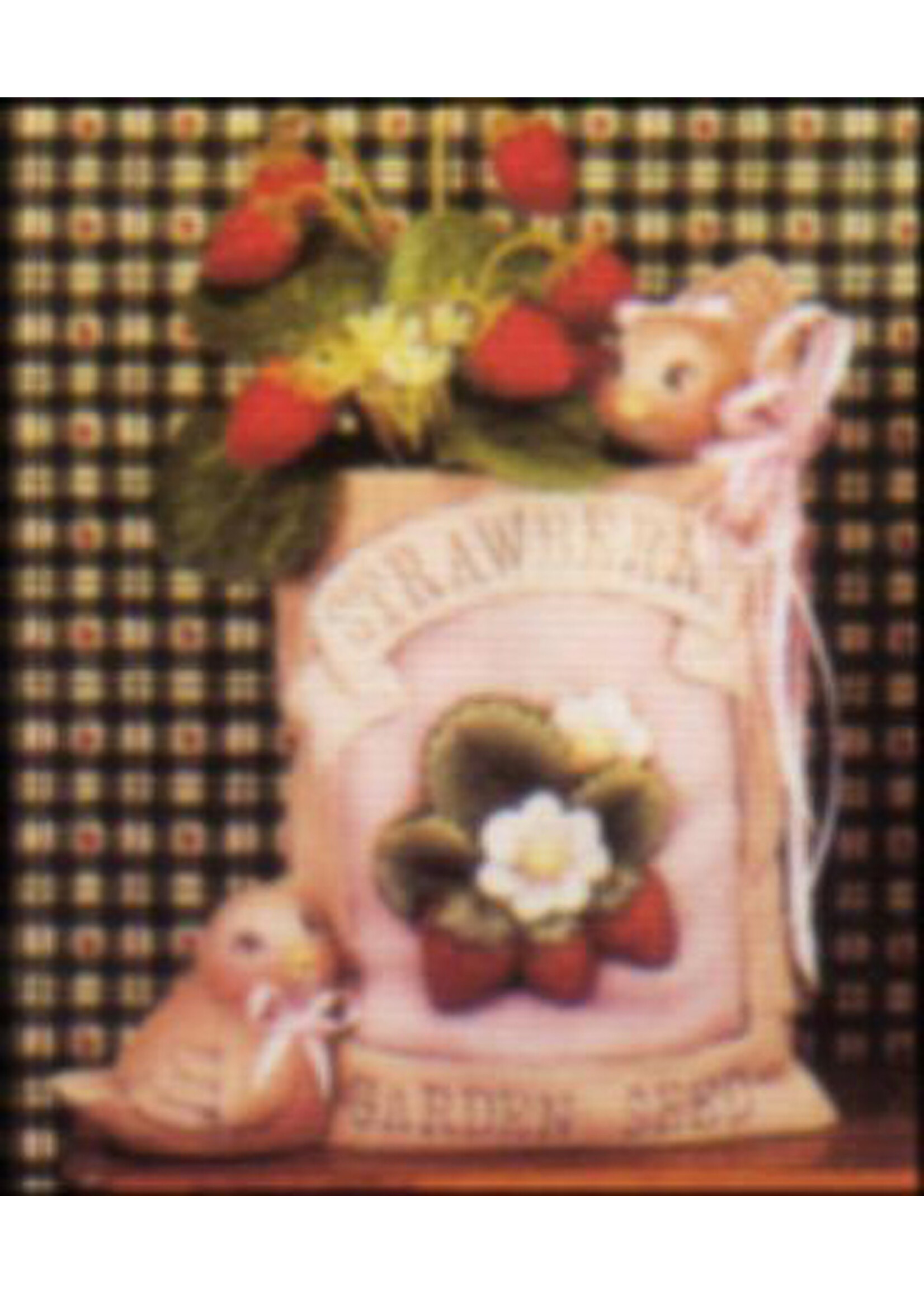 Strawberry Seed Packet Vase 6" glazed inside ready to paint