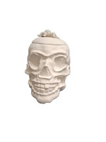 Creative Kreations Ceramics and Gifts Skull Canister Ceramic Bisque, Ready to Paint glazed inside