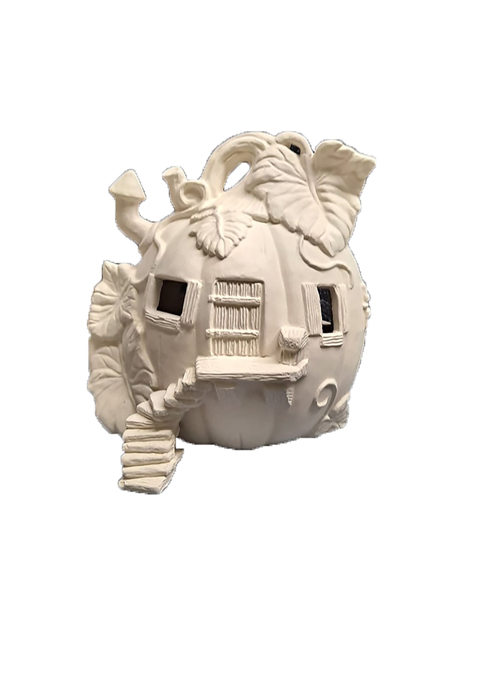 Creative Kreations Ceramics and Gifts Pumpkin Fairy Cottage 9" Ceramic Bisque, Ready to Paint