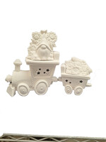 Creative Kreations Ceramics and Gifts Choo Choo Train / Caboose with Sunflower Gnome and Sunflower Insert ceramic bisque ready to paint