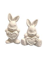 Creative Kreations Ceramics and Gifts Heart Belly Bunny 5" set of 2