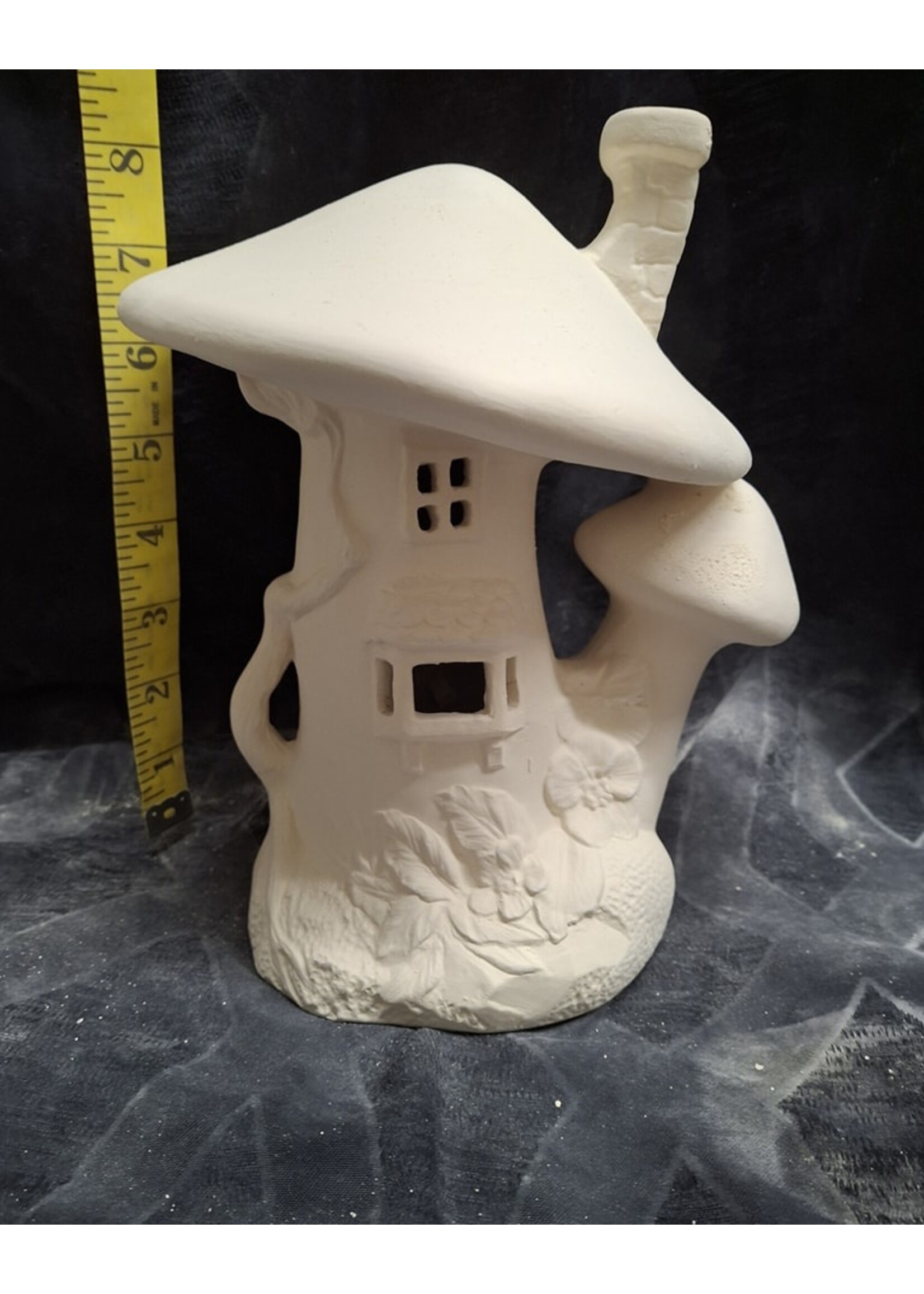 Creative Kreations Ceramics and Gifts Mushroom Fairy House 9" Ceramic Bisque Ready to Paint