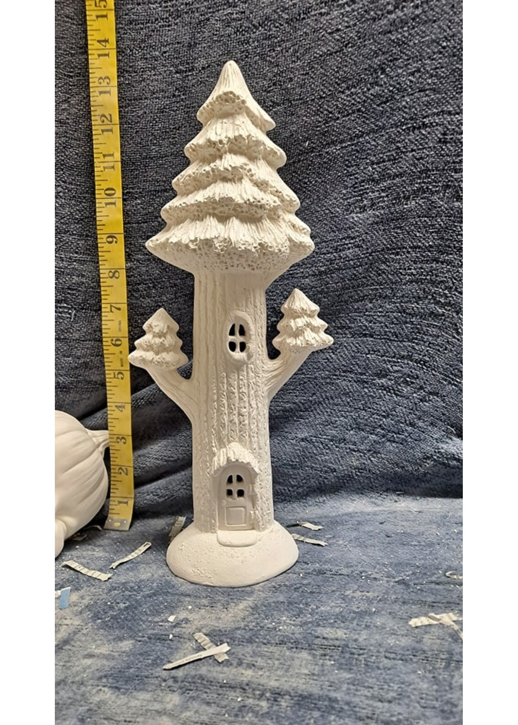 Creative Kreations Ceramics and Gifts Tree Fairy House 13" ceramic bisque, ready to paint