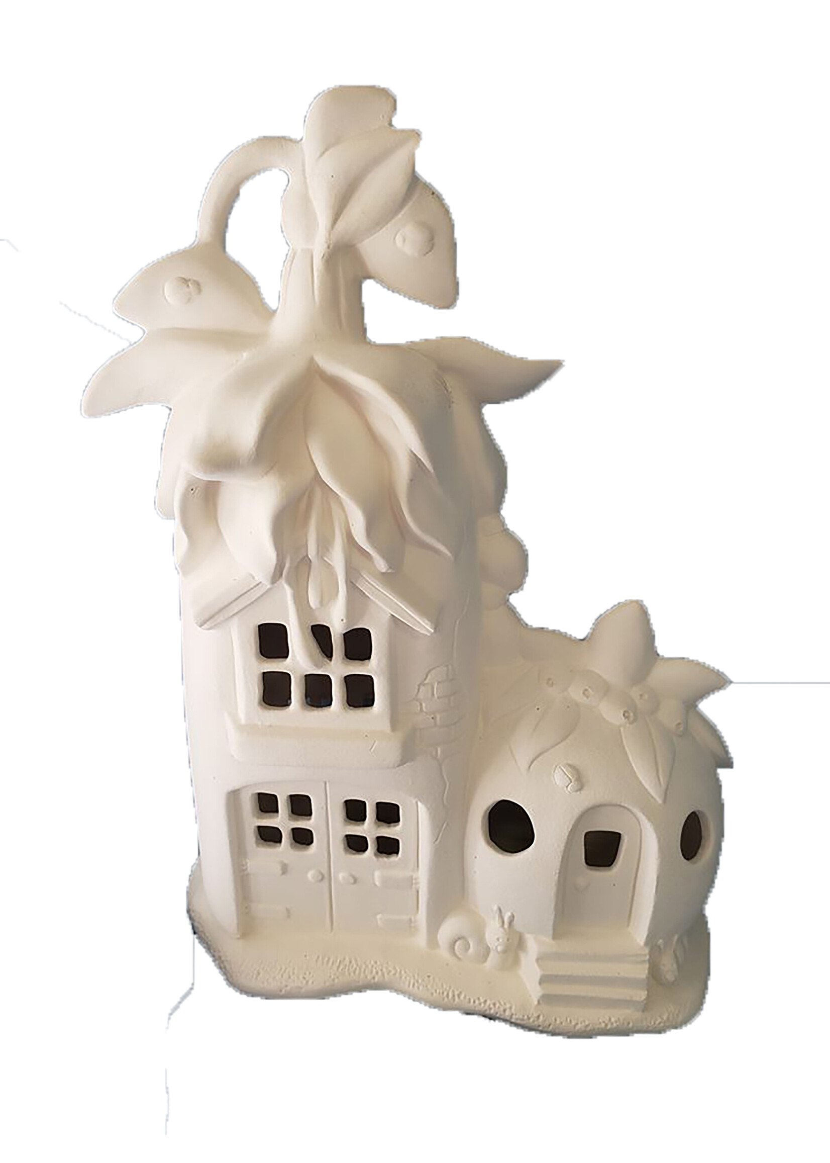 Creative Kreations Ceramics and Gifts Fuchsia Farm and Berry Stand Fairy House 11" Ceramic Bisque ready to paint