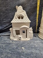 Creative Kreations Ceramics and Gifts Haunted House with Ghosts 8" Ceramic Bisque, Ready to Paint