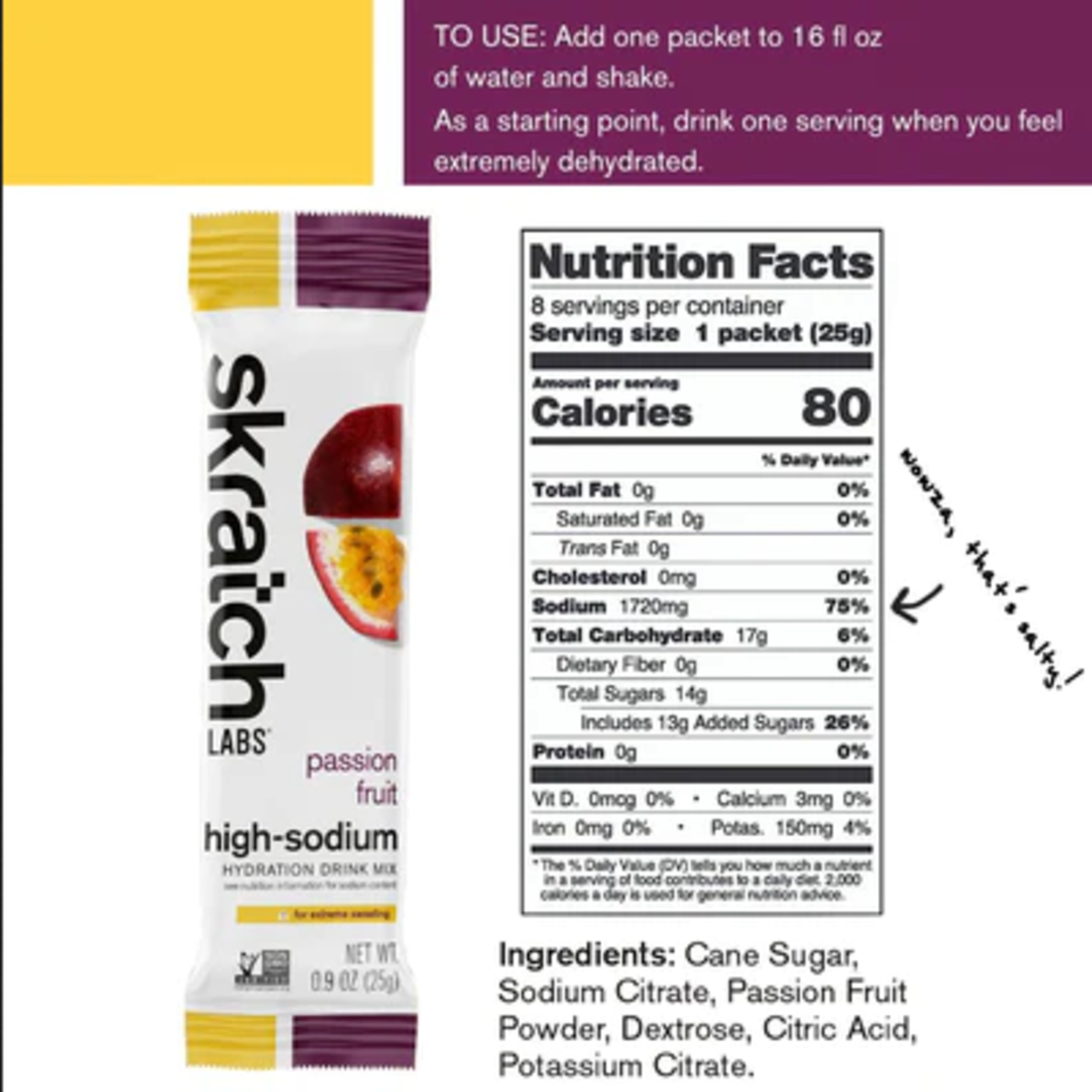 Skratch Labs Skratch Labs High Sodium Drink mix - Passion Fruit single