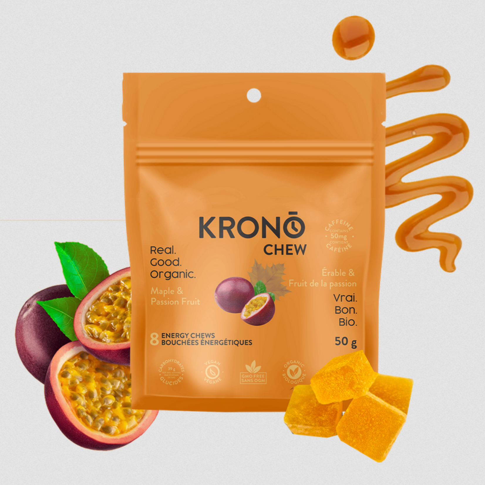 Krono Krono Maple-Passion Fruit-Caffeine Chew