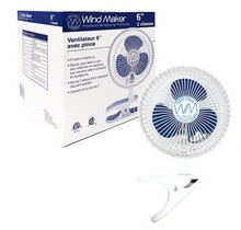 Windmaker Clip Fan 6" 120v 18w-14w 2 speed