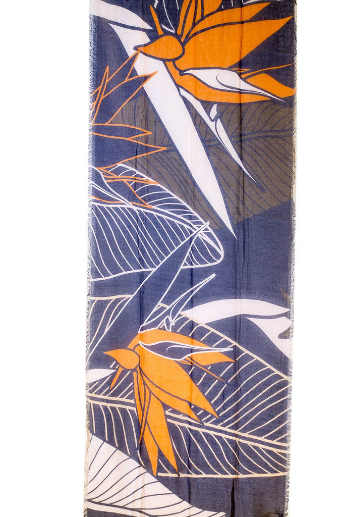 Pineapple Palaka BIRD OF PARADISE DARK  WOMEN'S SCARF