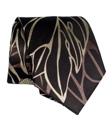 Pineapple Palaka Ulu Black:  Modern Silk Necktie