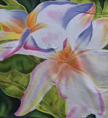 Angela Tisseraud NORTH SHORE PLUMERIA: HAND PAINTED PAREO