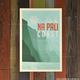 Nick Kuchar 12X18 RETRO TRAVEL PRINT: NA PALI COAST, KAUAI