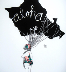 Kris Goto Aloha Oahu, 11”x14” Matted Art Print