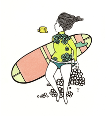 Kris Goto Hello, 11”x14” Matted Art Print