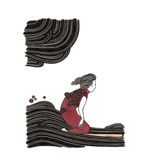 Kris Goto Paddle Paddle, 11”x14” Matted Art Print