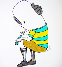 Kris Goto Hip Whale, 11”x14” Matted Art Print