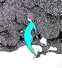 Kris Goto Blue Nose, 11”x14” Matted Art Print