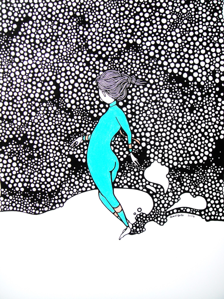 Kris Goto Blue Nose, 11”x14” Matted Art Print