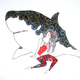 Kris Goto Shark Love, 11”x14” Matted Art Print