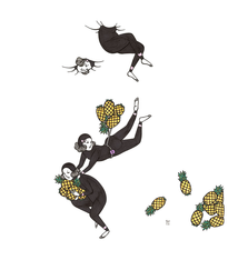 Kris Goto Pine Train, 11”x14” Matted Art Print