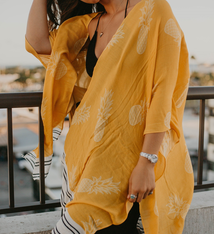 Pineapple Palaka Pineapple Yellow Kimono