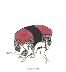 Kris Goto Spam Buddy, 11”x14” Matted Art Print