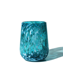 Brad Smith Studios HANDBLOWN GLASS WINE GLASS: WHITE WISP